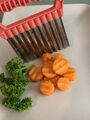 Wellenschneider Edelstahl Wellenmesser Pommes Schneider Kartoffel -Chips Rosa