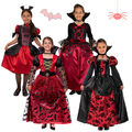 Vampir Kostüm Kinder Halloween Kostüm Kind Mädchen Skelett Hexe Fasching rot