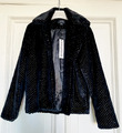 Felljacke Fake Fur Teddyjacke Jacke Minkpink Gr. S schwarz gold