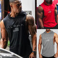 Mit Kappe Topshirt Herren Bodybuilding Tank Top Tshirt Fitness Gym Muskelshirt