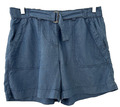 AUTHENTISCH/BHS.  BLAUE CHAMBRAY SOMMERSHORTS GÜRTELDETAIL. GRÖSSE 12