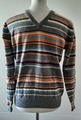 GANT Herren Pullover V-Ausschnitt gestreift bunt 100% Lammwolle Gr. M