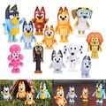 12X Bluey/friends Modell Puppen Bluey Kinder Spielzeug Pvc Action Figur Geschenk