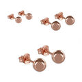 Kugel Ohrstecker Paar ECHT Silber 925 Rose Gold Ohrringe Ohrschmuck Stecker 1 A