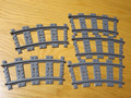 LEGO RC Eisenbahn Zug ICE Schienen Gleis grau  5x Kurve 60238 60205