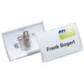 25 DURABLE Click Fold Namensschilder mit Kombiklemme 7,5 x 4,0 cm