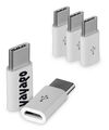 3er Set USB 3.1 Typ C auf Micro USB Adapter weiß f LG Microsoft OnePlus Samsung