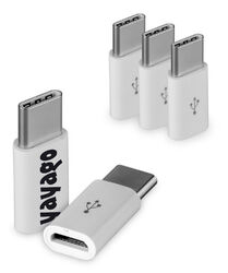 3er Set USB 3.1 Typ C auf Micro USB Adapter weiß f LG Microsoft OnePlus Samsung