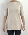 COS Bluse Top Shirt Damen Gr.S (DE 38) Tunika U-Boot-Ausschnitt Beige 140562