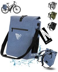 MIVELO 3in1 Fahrradtasche Rucksack Gepäckträgertasche wasserdicht jeans-blau 25L