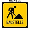 Baustelle Schild Hier Wird Gebaut Baustellenschild Aufkleber Sticker Folie 16 x