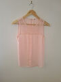 Bluse, Top-Bluse, Shirt, Ärmelose Bluse,  Damen Gr. 34 rosa