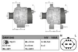 Denso Dan1340 Generator für Opel Corsa D + Van + Corsa C + Kasten + Astra 03->