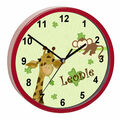 Kinder Wanduhr Kinderzimmer Kinderwanduhr Kinderuhr mit Namen Giraffe-Affe