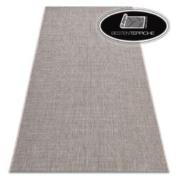 Moderne NATÜRLICHE SISAL Teppich "FLOORLUX" silber / schwarz einfarbig glatt