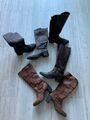 3 Paar Damenstiefel Herbst/Winter grau braun dunkelbraun Gr. 40/41