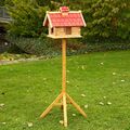 44CM Vogelhaus Rot Vogelfutterhaus Futterhaus Holz Vogelvilla Vogelhäuschen 🐦