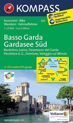 KOMPASS Wanderkarte 695 Gardasee Süd, Basso Garda 1:25.000