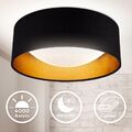 LED Stoff-Deckenlampe Leuchte rund 32x11cm 12W Sternenhimmel schwarz-gold Retro