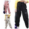 iEFiEL Kinder Cargo Hose Elastisch Taille Jogger Hose für Mädchen Street Hip Hop