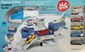 Transport Frachtflugzeug Auto Spielzeug Spielset 4 Autos 1 Hubschrauber Kinder