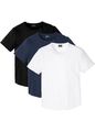 T-Shirt Slim Fit Gr. 52/54 L Schwarz Weiß Dunkelblau Herren Kurzarmshirt Set Neu