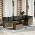 Gartenmöbel Sofa Garnitur Sitzgruppe Lounge 7-tlg. Schwarz Poly Rattan vidaXL