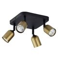 Deckenstrahler Schwarz Gold Metall GU10 verstellbar Spot Lampe Küche Esstisch