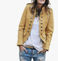 Blazer Elegant Anzugjacke Mantel mit Knopfleiste Military Blazer Lang Blazer S