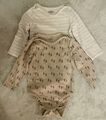 Baby Body Unisex Braun Beige 2er Set Langärmlig 80-86