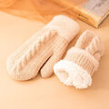 Damen Winter Strick Fäustlinge Handschuhe Finger Fleece Strickhandschuhe