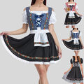 Damen Oktoberfest Dirndl Set Trachtenkleid Festkleid Volksfest Cosplay Kostüm DE