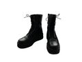 Tamaris Plateau Boots Gr.36 Leder schwarz Stiefeletten Platform Schnür Stiefel