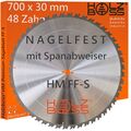 Holzboss HM-Sägeblatt 700 x 30 mm FF-S Nagelfest mit Spanabweiser Kreissägeblatt