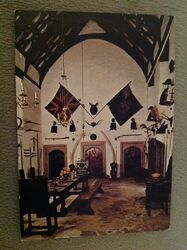 GEBRAUCHTE KORNISH Postkarte CORNWALL - Cotehele House St. Dominick. Die Halle