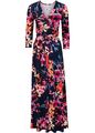 Neu Maxikleid mit Blumenprint Gr 40/42 Blau/Rosa Geblümt Sommer-Kleid Maxi-Dress