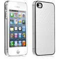 iPhone 4 4S Handy Schutz Hülle Case Tasche Schale Cover in Carbon-Optik weiss