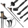 Nordic Walking Wanderstöcke 2er Set Aluminium Schwarz höhenverstellbar Wandern