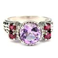 SHOLA Echt Natürliche Purpur Amethyst Ring Gr. 16,5 Sterlingsilber R162