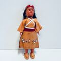 Indianer Mädchen Puppe mit Schlafaugen - Figur Puppe - 18 cm groß - GUT    #1147