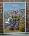 75 x 54 Kunstdruck Bild Wandbild Holz Bilderrahmen Lavendel Toscana Kunst Druck