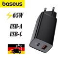 Baseus Ladegerät Gan2 Lite 1XUSB-A 1XUSB-C 65W PD 3.0 QC 4.0+ Schnellladen