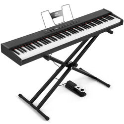 88 Tasten Digital Piano mit Sustain Pedal, Keyboardständer,Tragetasche 2 Farbe