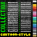 2x Aufkleber Wunschtext CARTOON Style Schriftzug selbst gestalten Auto Sticker 