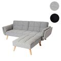 Schlafsofa HWC-K18 mit Ottomane, Couch Sofa Gästebett, Schlaffunktion 218x175cm