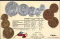 Präge Ak Chile, Münzen, Fahne, Peso - 10796129