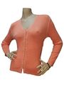 BRUNELLO CUCINELLI Damen Orange Baumwolle Langarm Strick Cardigan Oberteil Gr. XL 