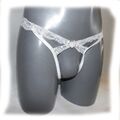 White Strappy Lace Thong Size:One Size(716)