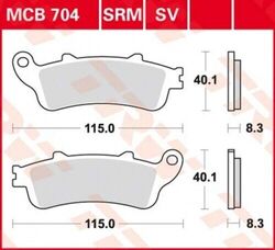 Bremsbelag für Honda VFR 800 FI RC46B Bj. 1998 TRW Lucas MCB704