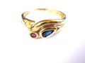 Ring Gold 585 mit Edelsteinen und Brillant, 3,43 g